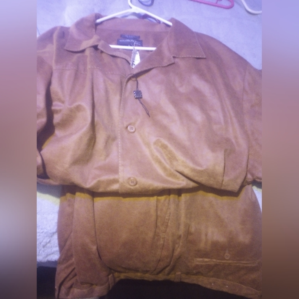 Men's Tan Suede Shirt Jacket